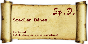 Szedlár Dénes névjegykártya