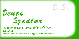 denes szedlar business card